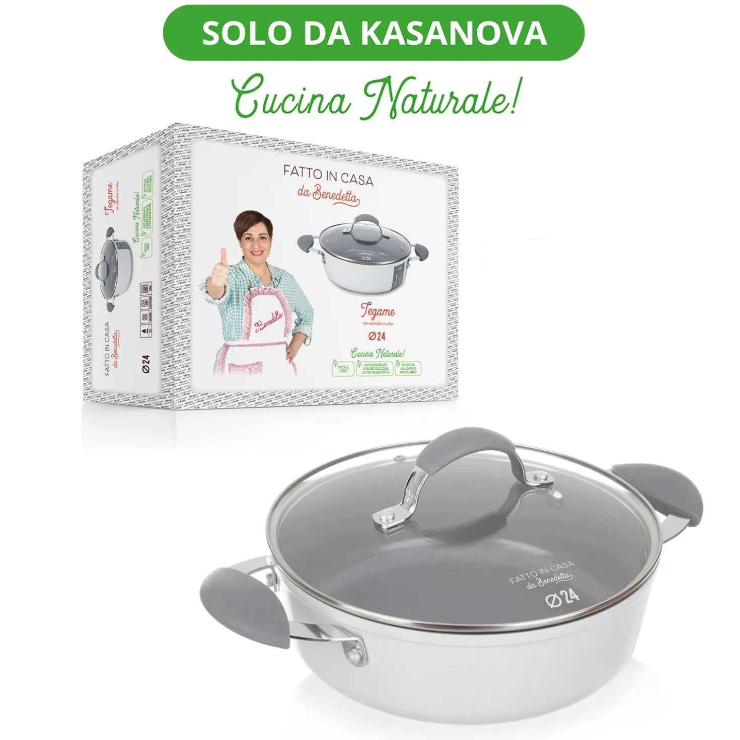 Tegame induzione 24 cm con coperchio Fatto in casa da Benedetta