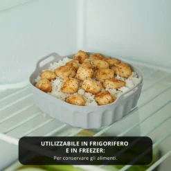 Teglia 18x18 cm silicone per friggitrice ad aria grigia