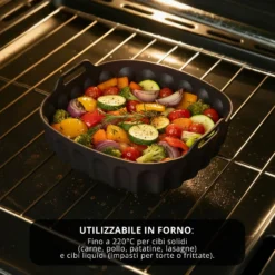 Teglia 18x18 cm silicone per friggitrice ad aria nera