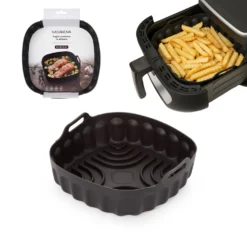 Teglia 18x18 cm silicone per friggitrice ad aria nera