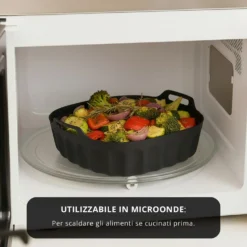 Teglia 18x18 cm silicone per friggitrice ad aria nera