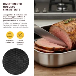 Teglia 30x16x6 cm per forno e piano cottura Tri - Ply