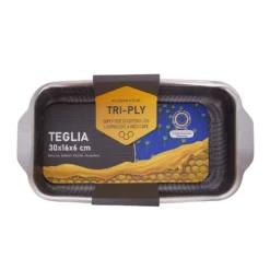 Teglia 30x16x6 cm per forno e piano cottura Tri - Ply