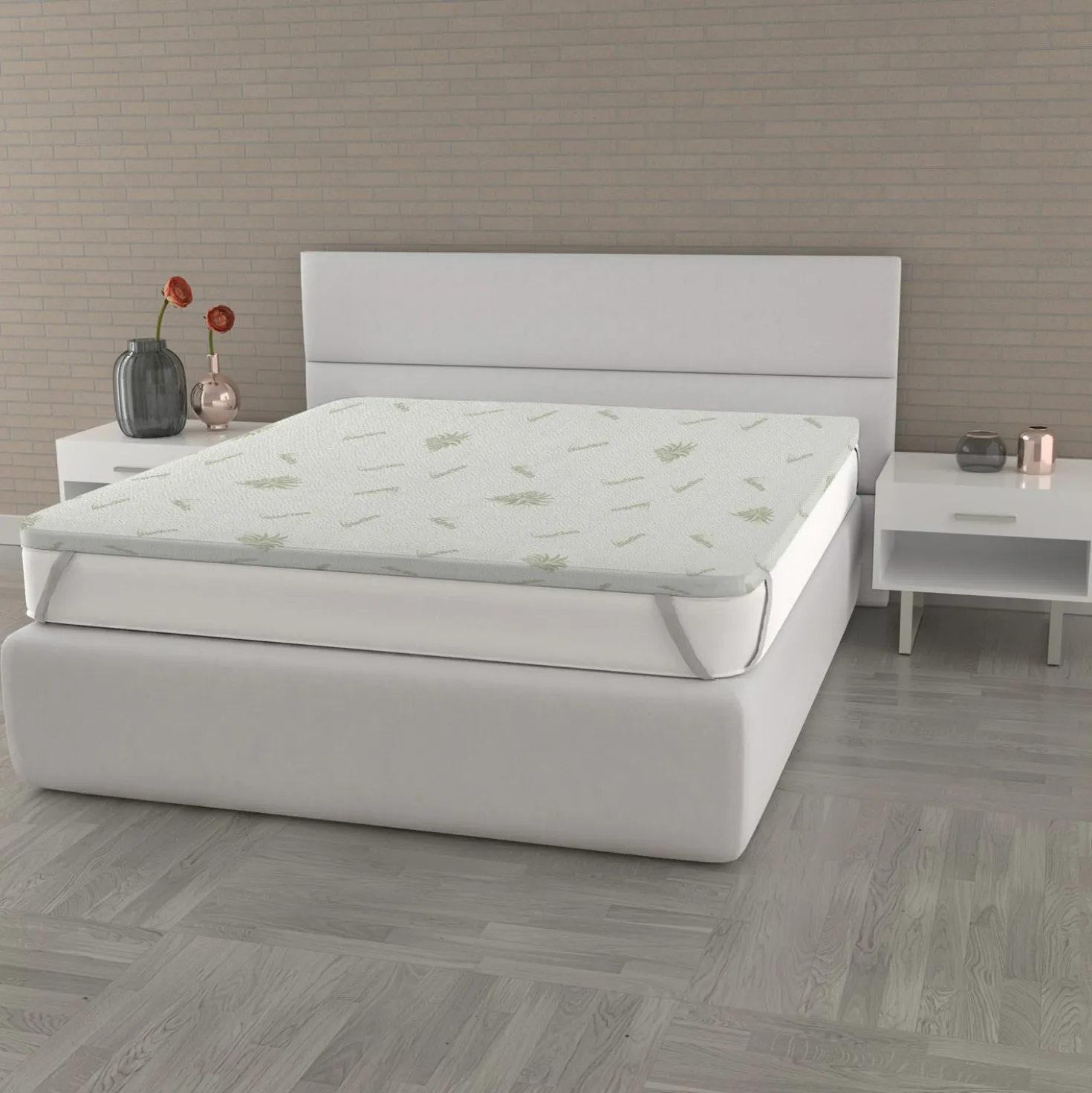 Topper matrimoniale maxi in memory trattamento Aloe Datex