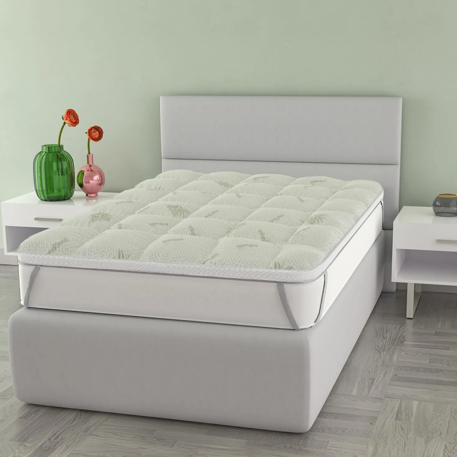 Topper 1 piazza e mezza trattamento Aloe 140x195 cm Wellness Datex