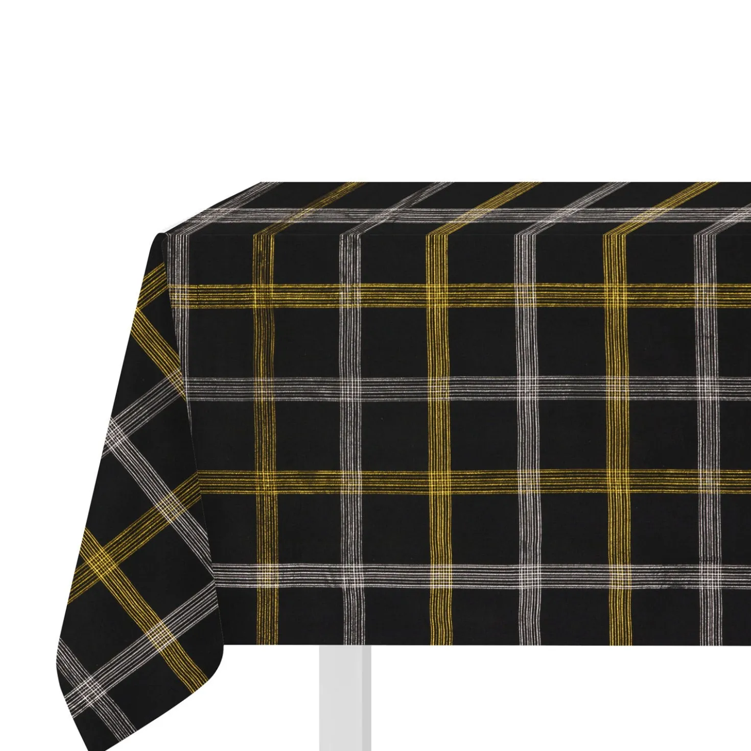 Tovaglia natalizia tartan beige e oro