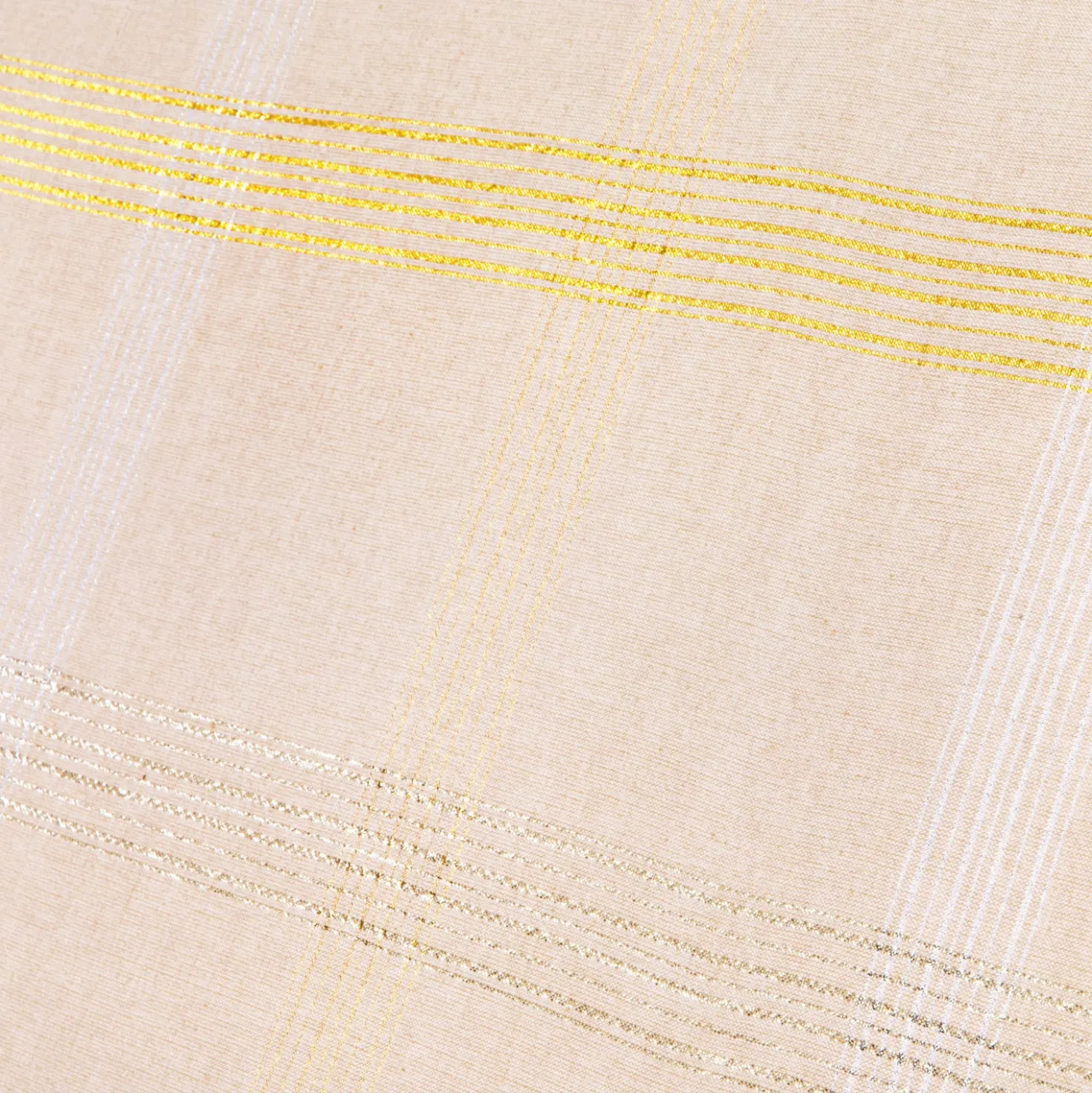Tovaglia natalizia tartan beige e oro