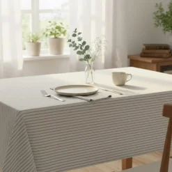 Tovaglia 140x180 cm cotone tinto filo righe scure