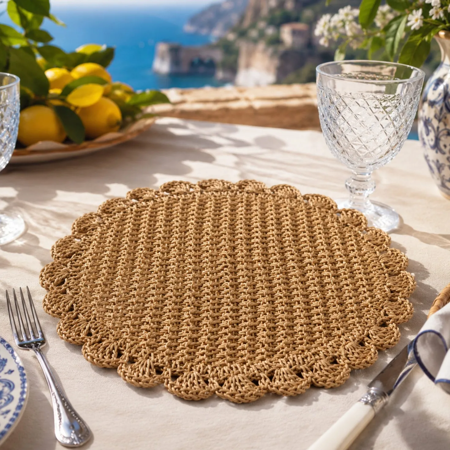 Tovaglietta decorativa 38 cm carta giallo