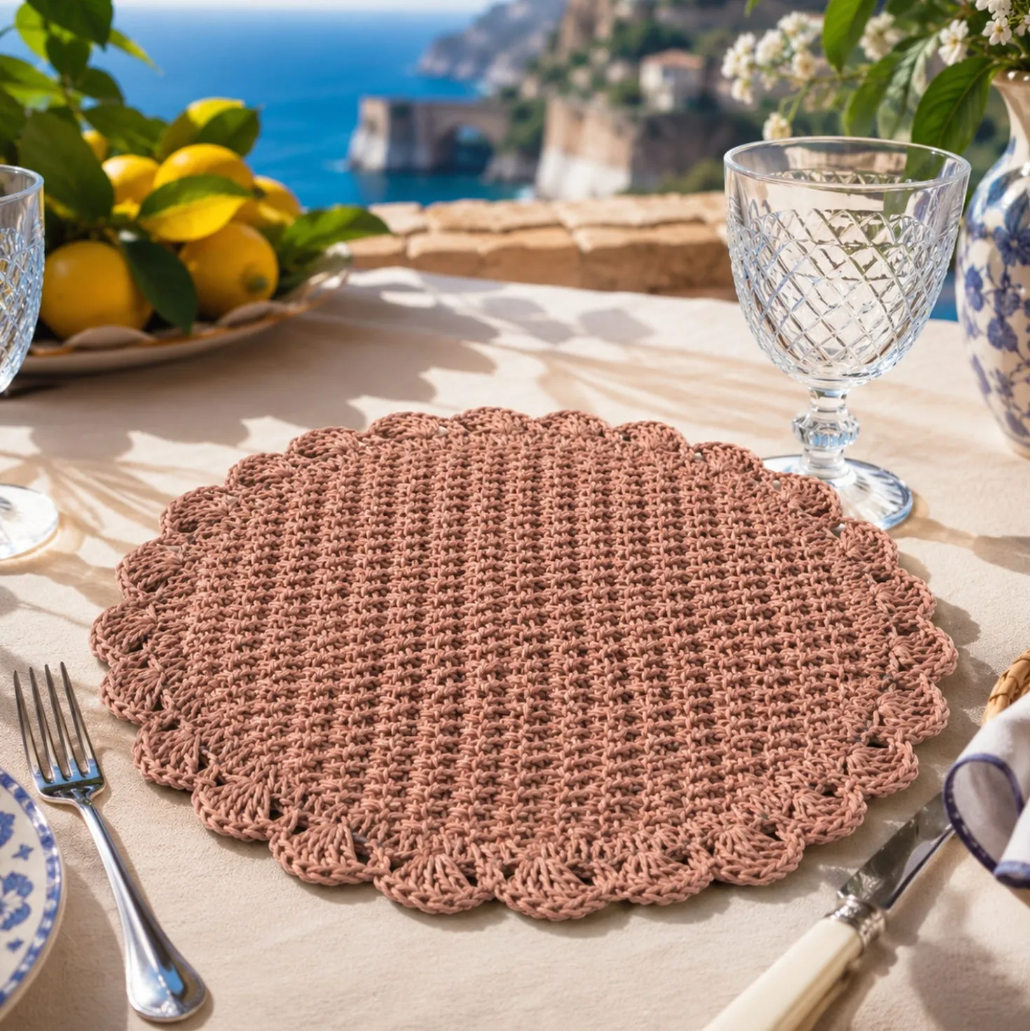 Tovaglietta decorativa 38 cm carta rosa