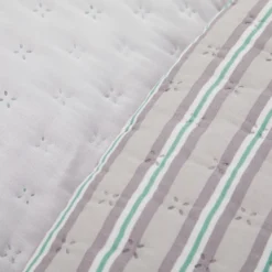 Trapuntino matrimoniale double face righe grigio