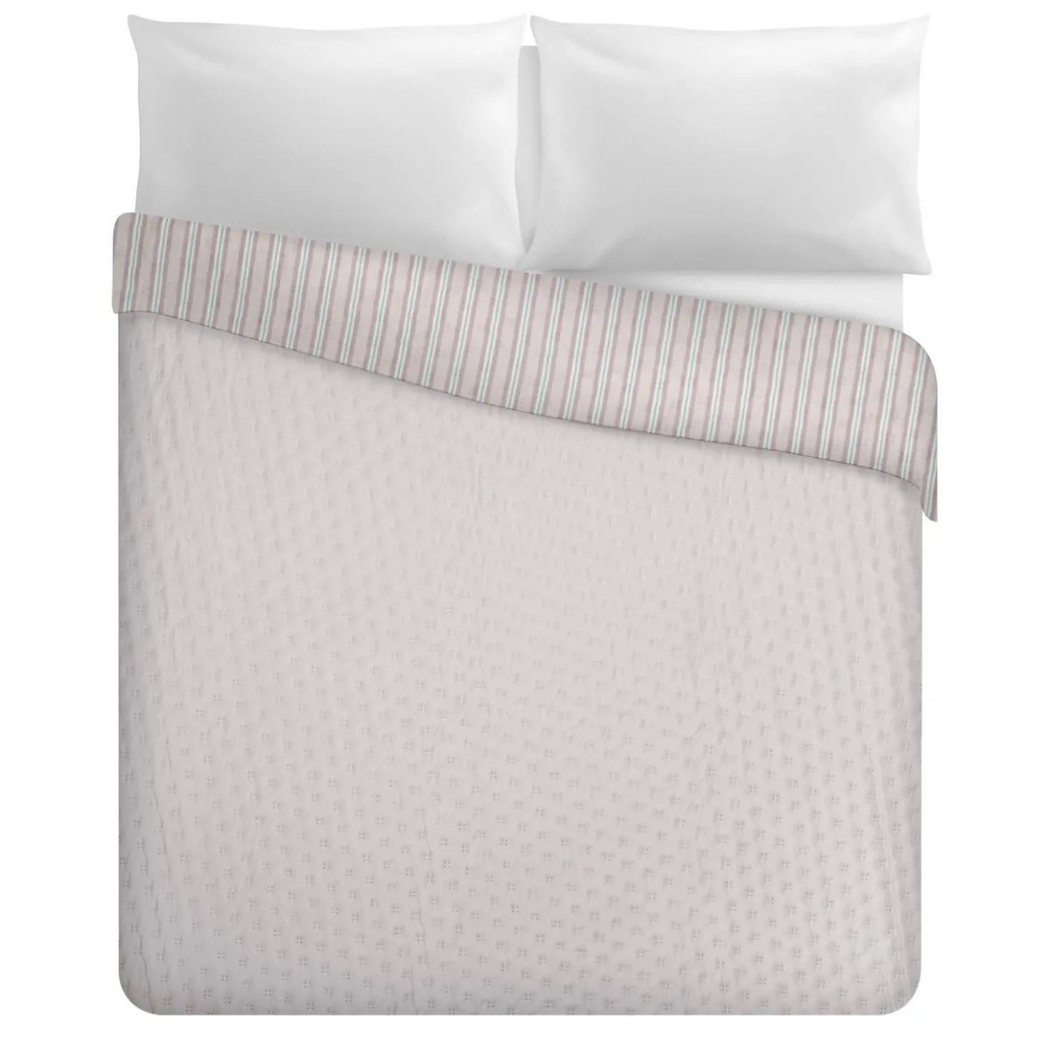 Trapuntino matrimoniale double face righe grigio