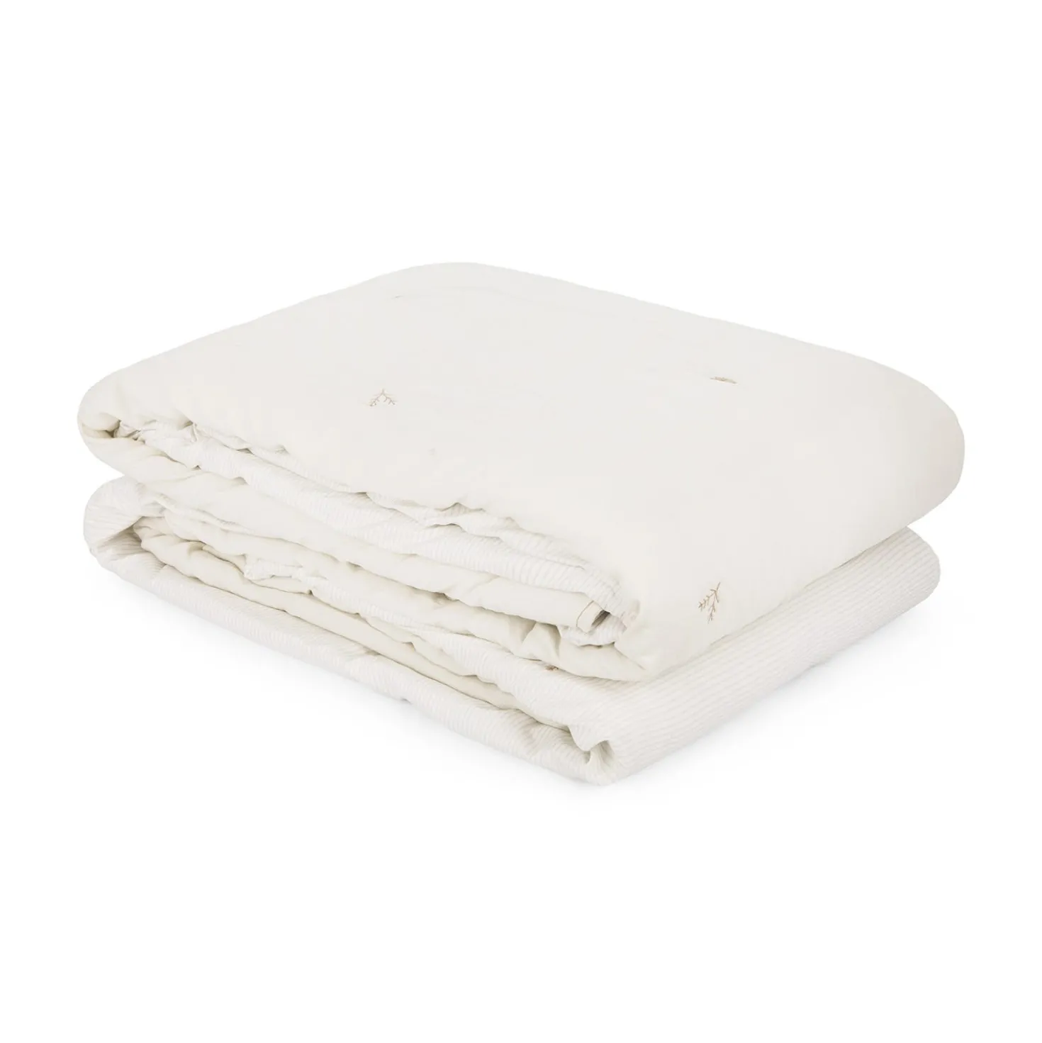 Trapuntino matrimoniale microfibra con ricamo beige
