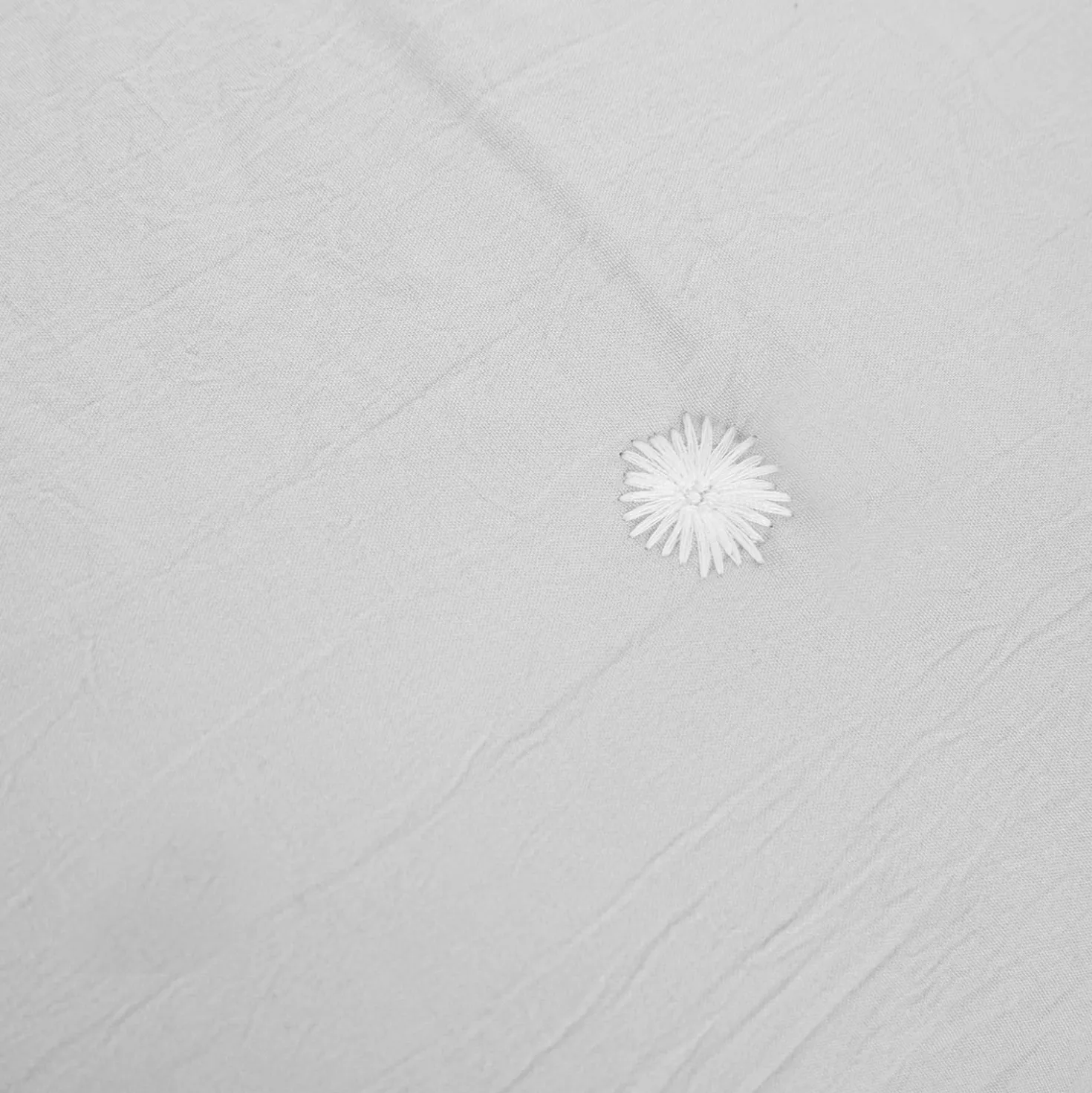 Trapuntino matrimoniale microfibra con ricamo grigio