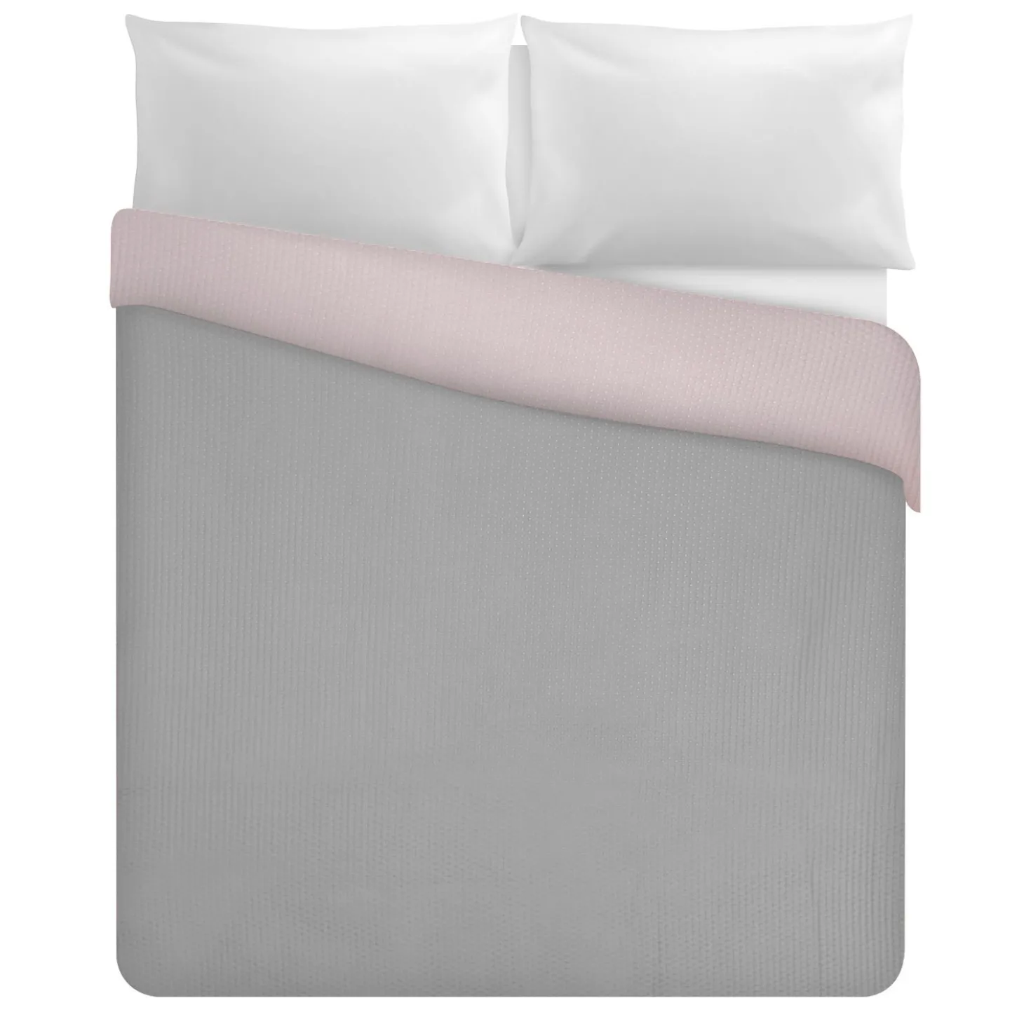 Trapuntino matrimoniale microfibra double face grigio