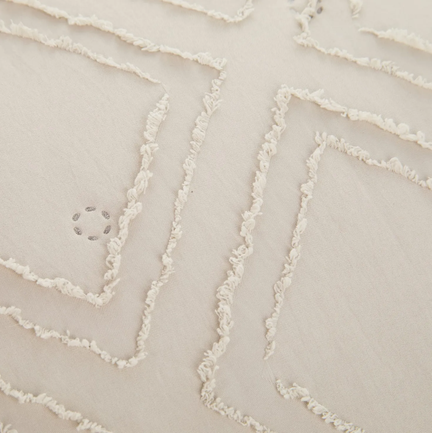 Trapuntino matrimoniale microfibra geometrico beige