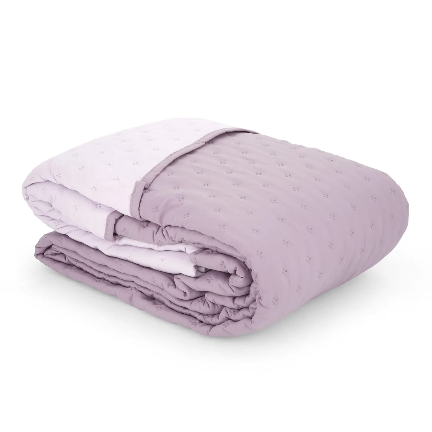 Trapuntino matrimoniale microfibra Water washed rosa malva