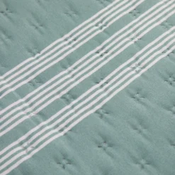 Trapuntino singolo a righe verde microfibra