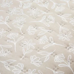 Trapuntino singolo fiori sabbia microfibra