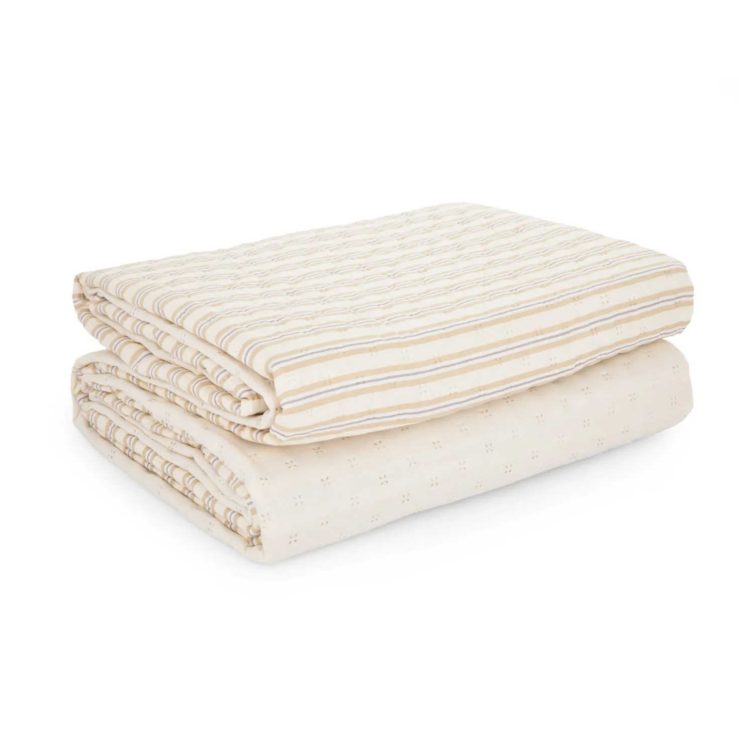Trapuntino singolo microfibra double face righe beige
