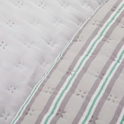 Trapuntino singolo microfibra double face righe grigio