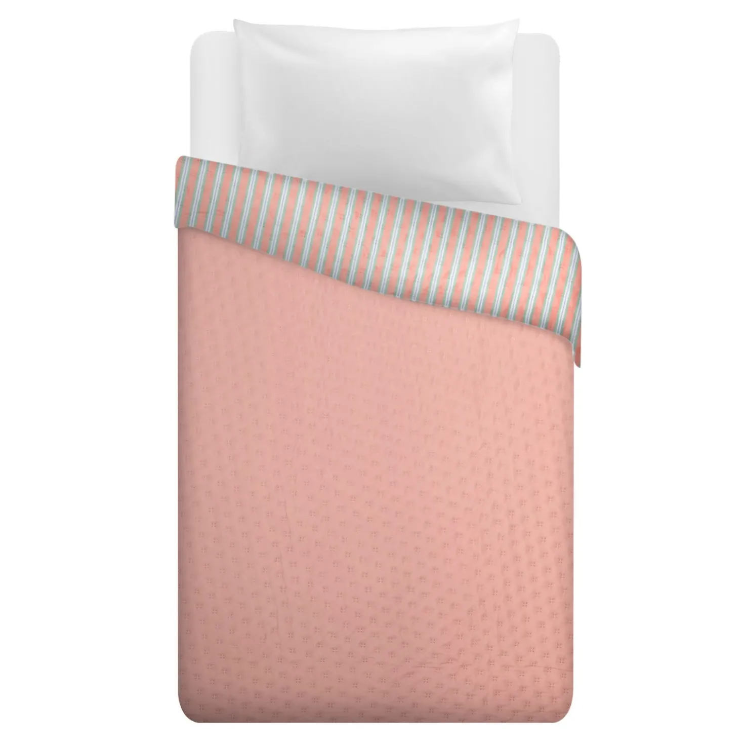 Trapuntino singolo microfibra double face righe rosa