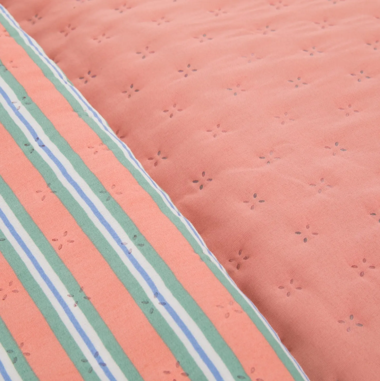 Trapuntino singolo microfibra double face righe rosa