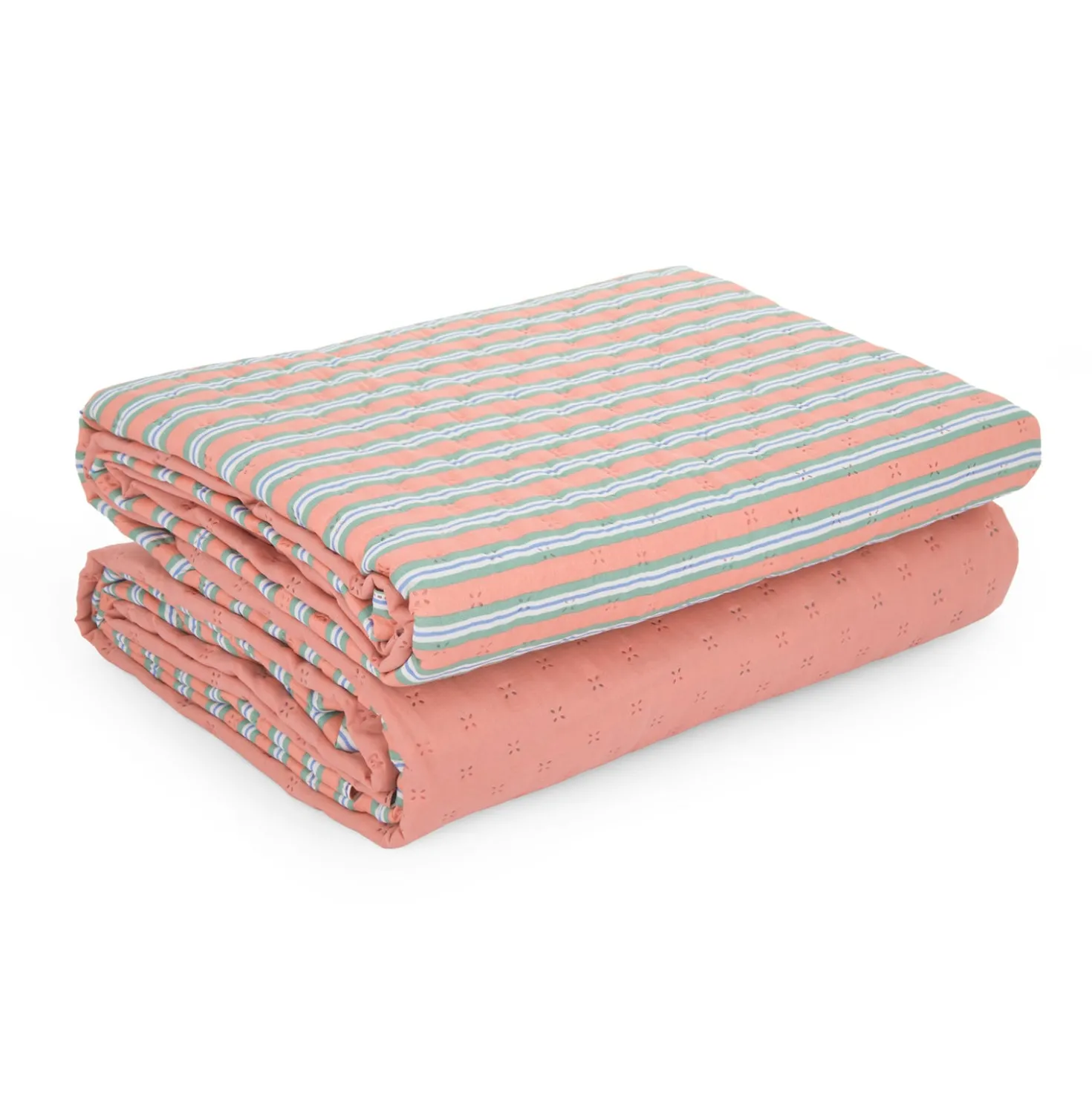 Trapuntino singolo microfibra double face righe rosa