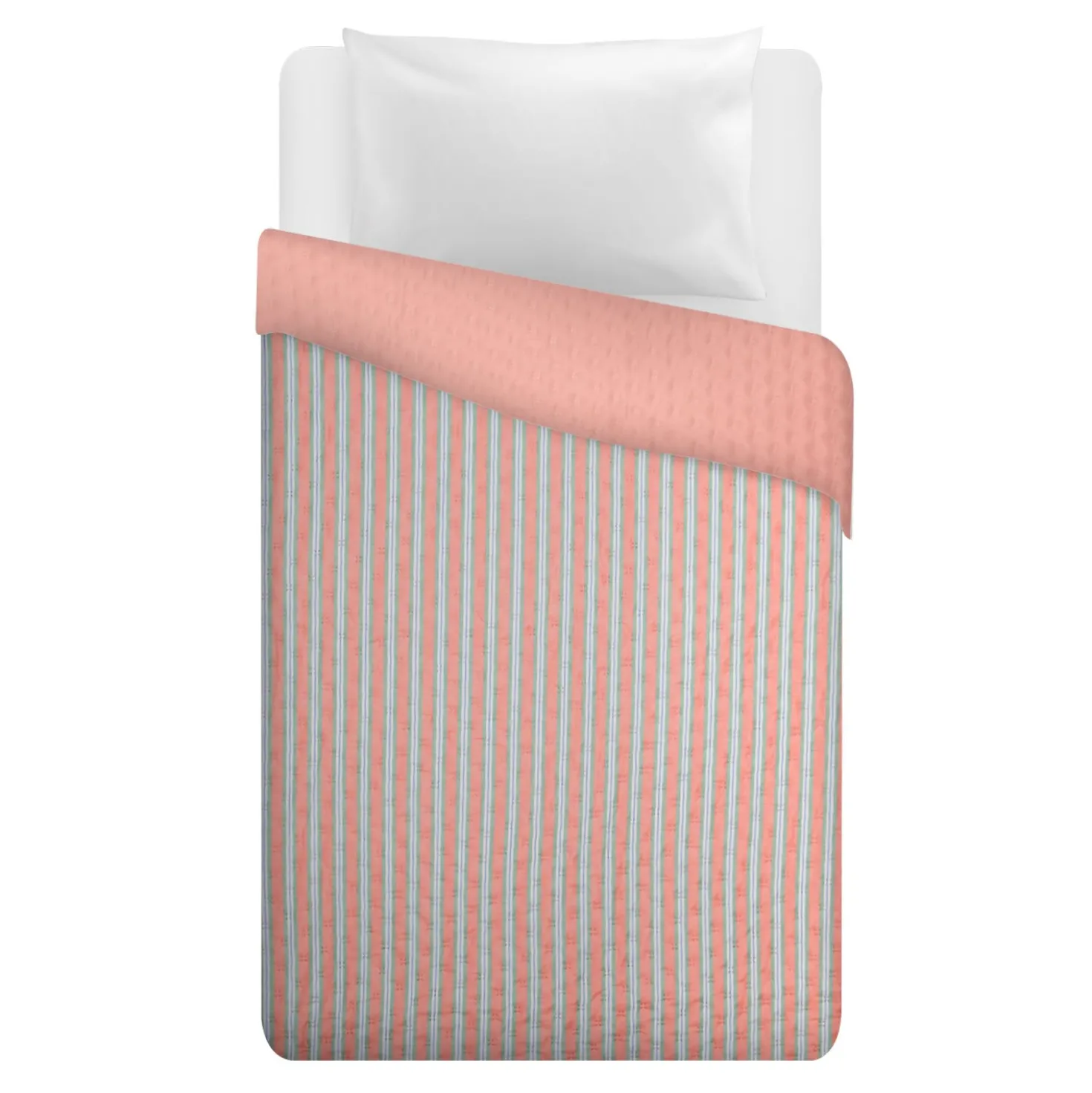 Trapuntino singolo microfibra double face righe rosa