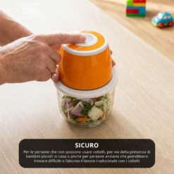 Tritatutto elettrico senza fili 300 ml arancione