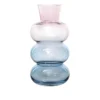 Vaso arredo vetro 28 cm rosa e blu