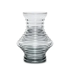 Vaso arredo vetro grigio 25 cm