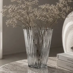 Vaso arredo vetro grigio 20 cm