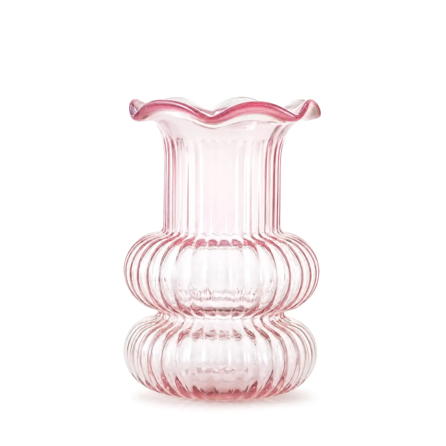 Vaso arredo vetro rosa 23 cm
