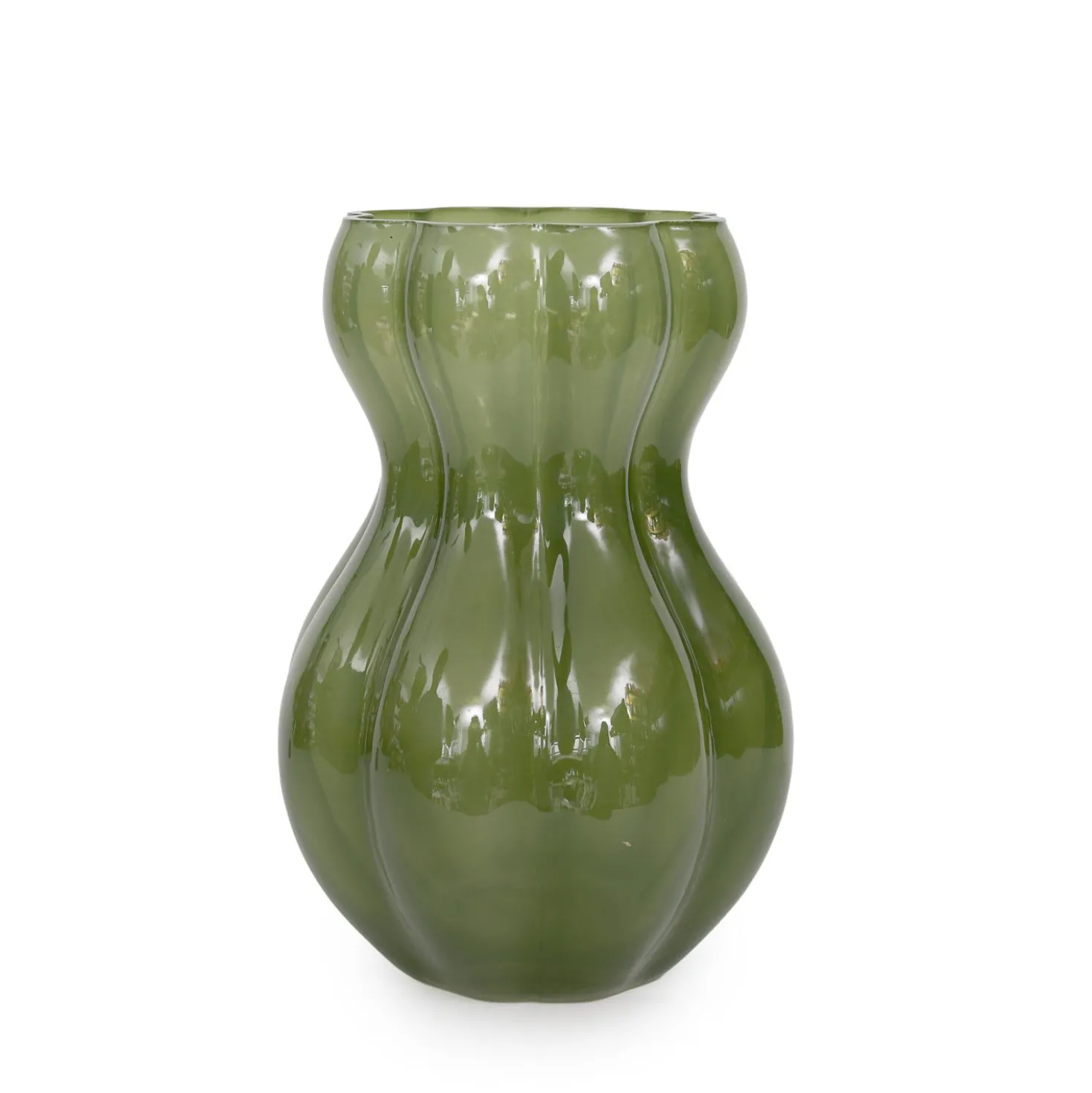 Vaso arredo vetro verde 25 cm