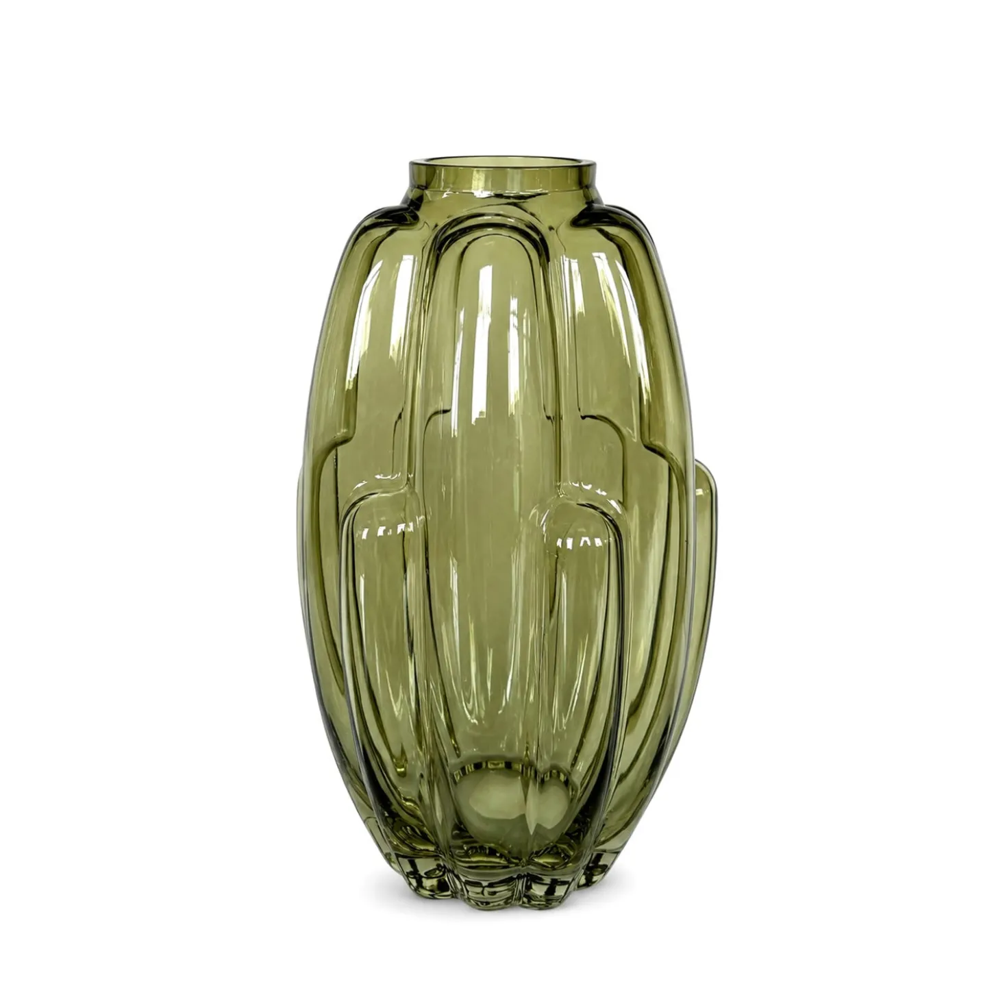 Vaso arredo vetro verde 24,5 cm