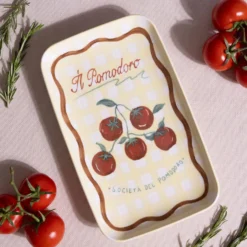 Vassoio pomodori in ceramica 31x20 cm