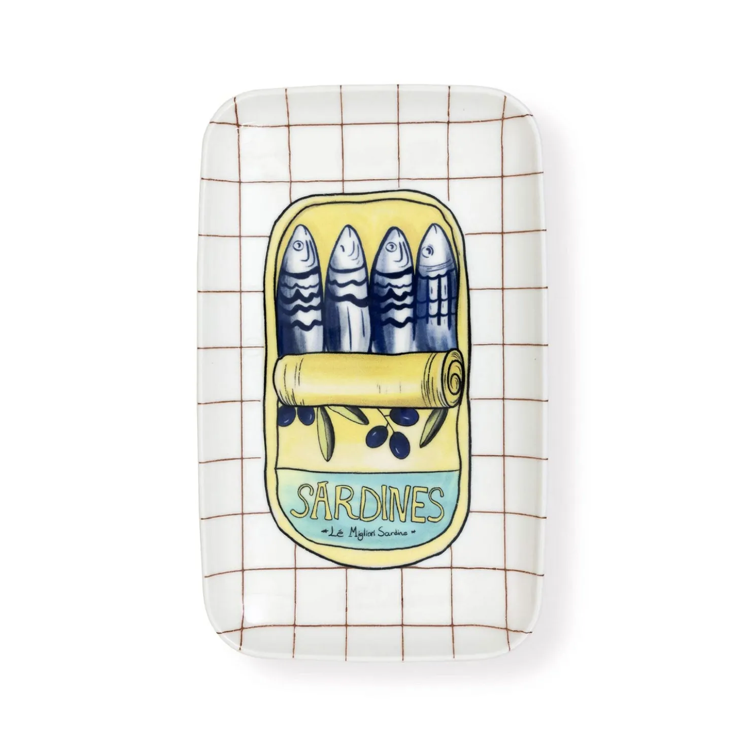Vassoio sardine in ceramica 31x20 cm