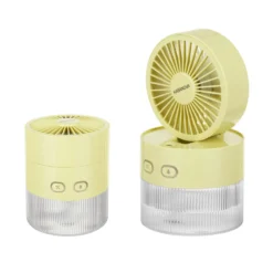 Ventilatore portatile con nebulizzatore giallo