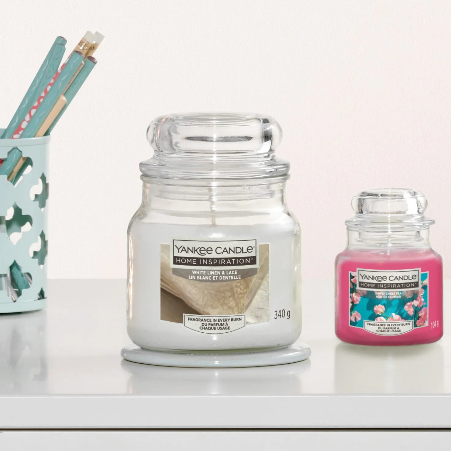 White Linen Lace, candela in giara media Yankee Candle