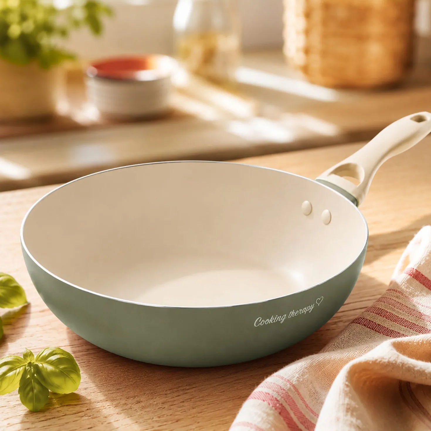 Wok 28 cm avocado Cooking Therapy