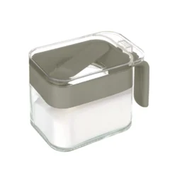 Zuccheriera in vetro 300 ml con cucchiaino grigio